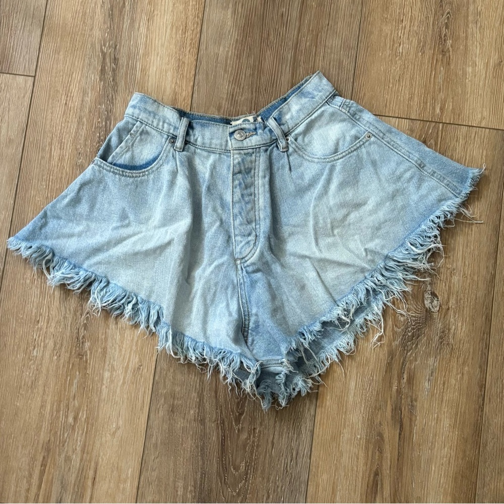 We The Free Denim Harlow Shorts SIZE 25 FREE PEOPLE Light Wash‎ Y2K Festival